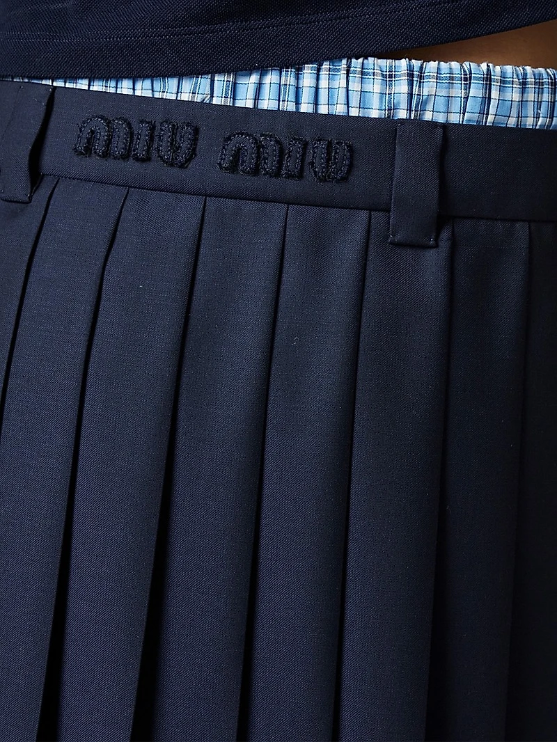 Pleated Batavia Miniskirt