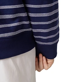 Striped Zipper Polo Shirt