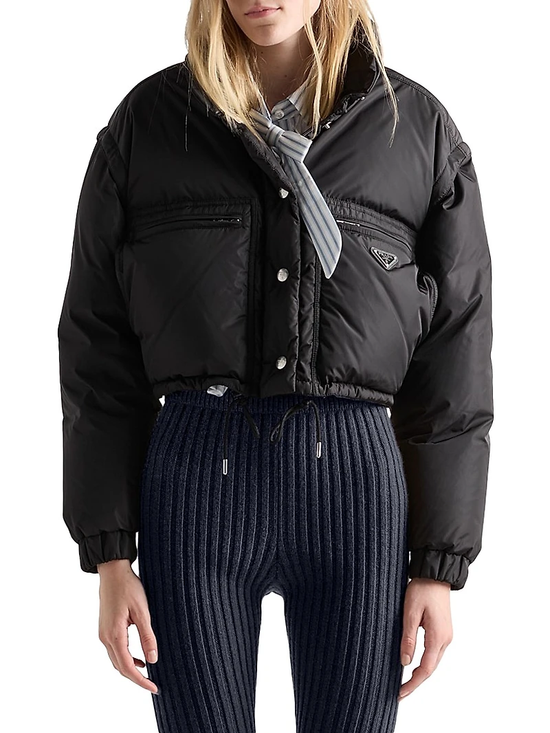 Cropped Re-Nylon Down Jacket