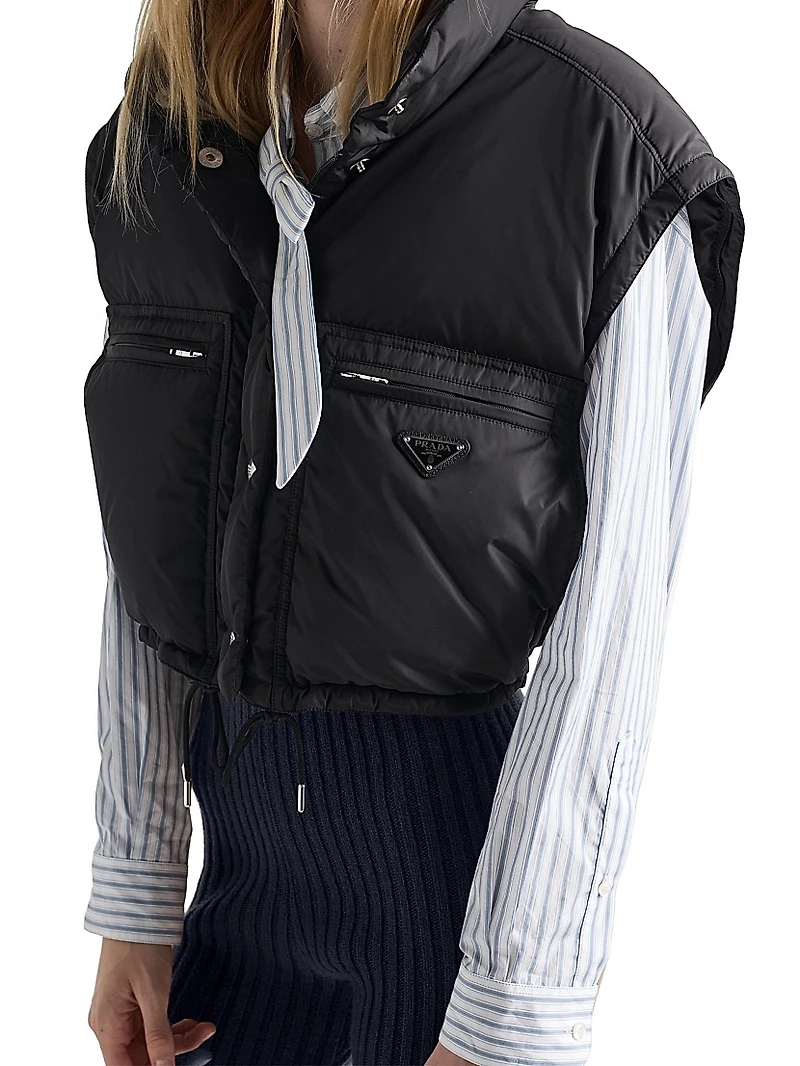 Cropped Re-Nylon Down Jacket