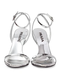 Metallic Leather High-Heeled Sandals
