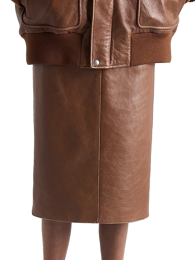 Nappa Leather Pencil Skirt