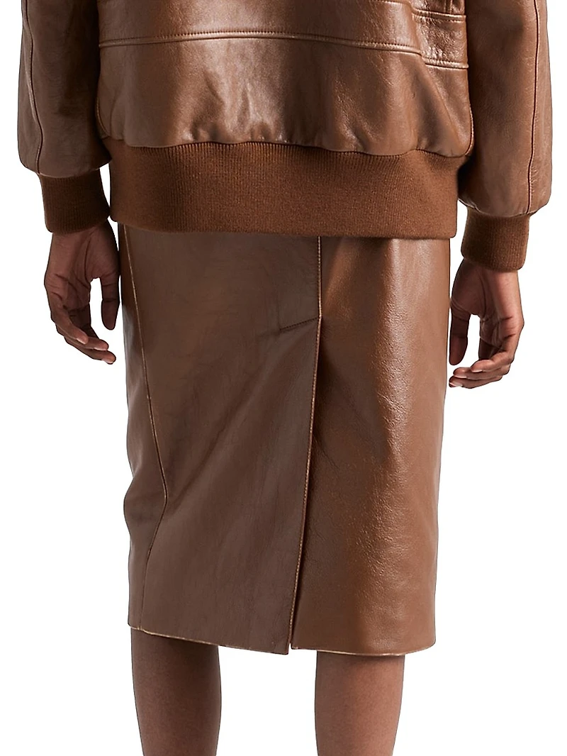 Nappa Leather Pencil Skirt