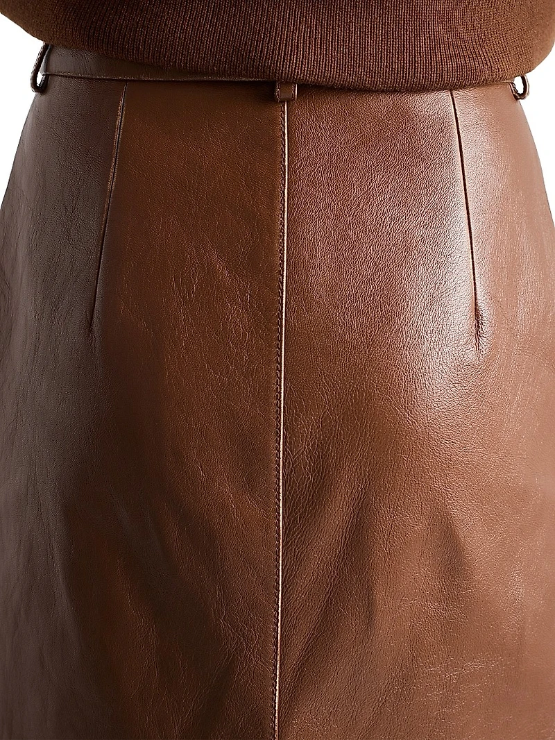Nappa Leather Pencil Skirt