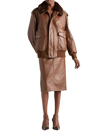 Nappa Leather Pencil Skirt