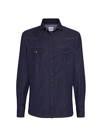 No Fade Denim Easy Fit Western Shirt