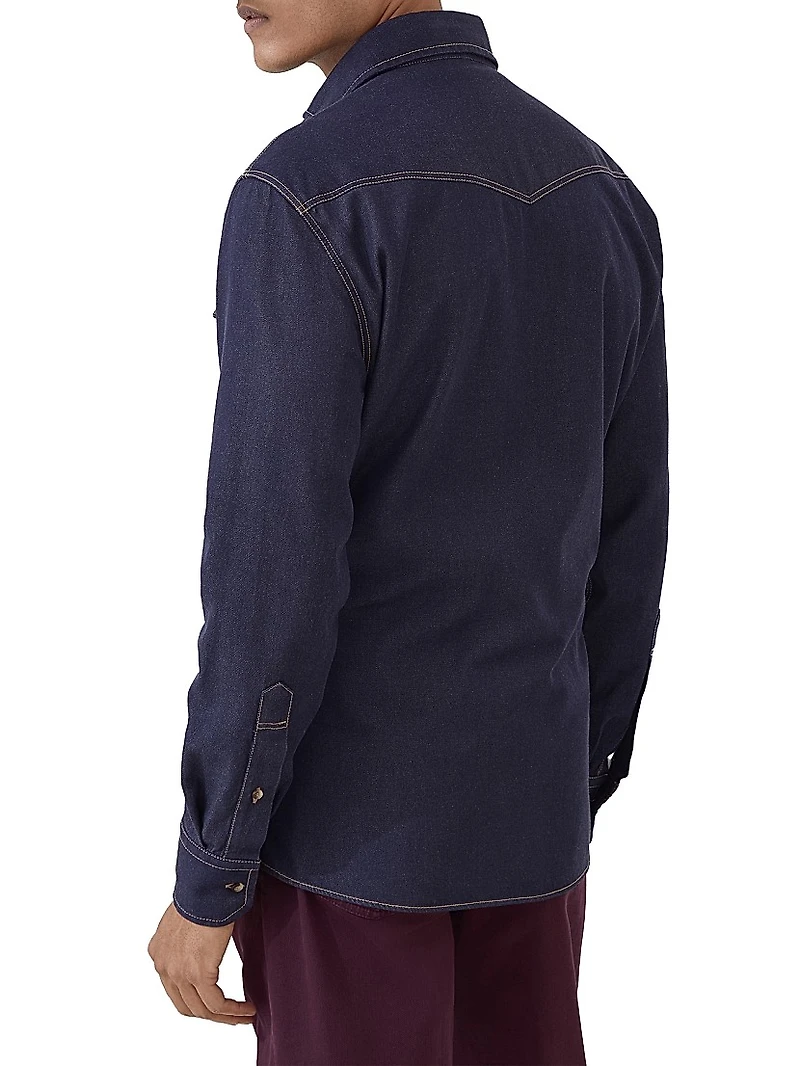 No Fade Denim Easy Fit Western Shirt