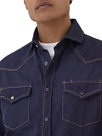 No Fade Denim Easy Fit Western Shirt