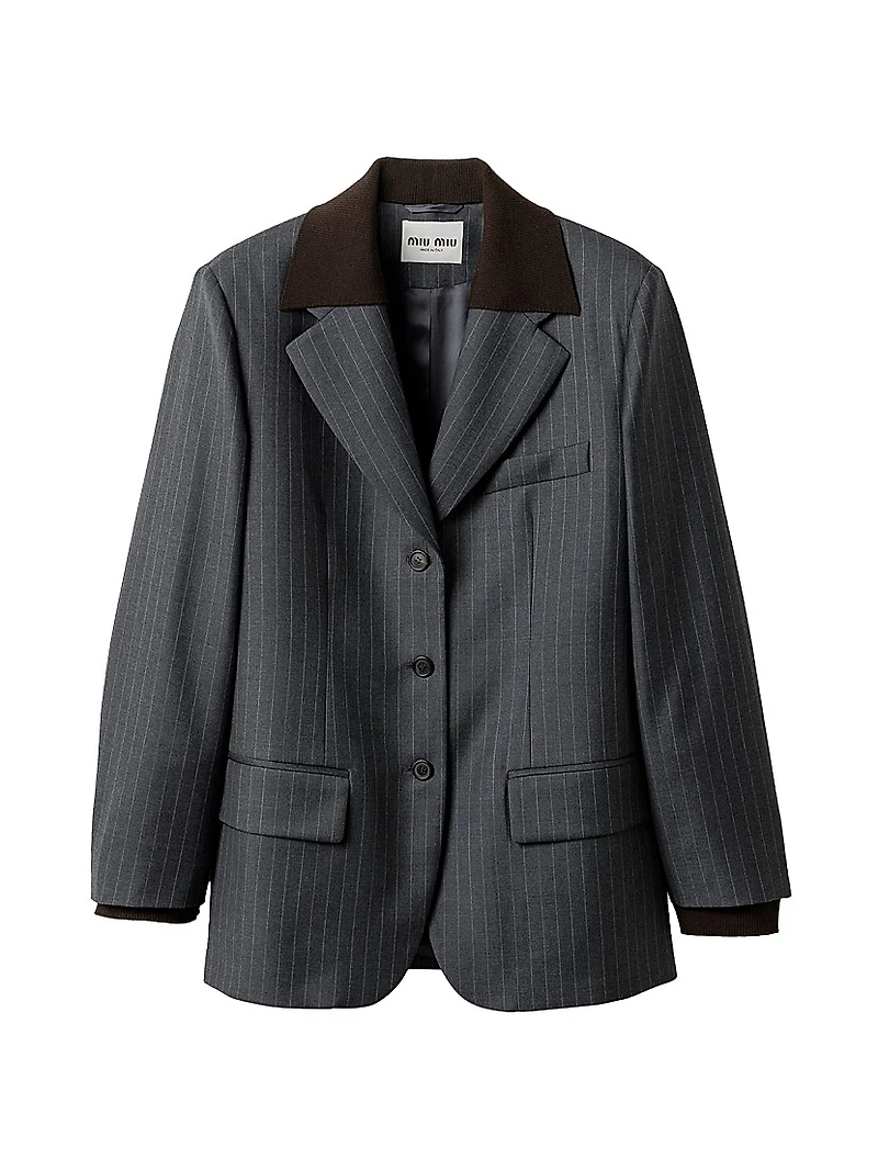 Single-Breasted Pinstripe Jacket