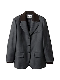 Single-Breasted Pinstripe Jacket