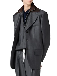 Single-Breasted Pinstripe Jacket