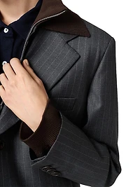 Single-Breasted Pinstripe Jacket