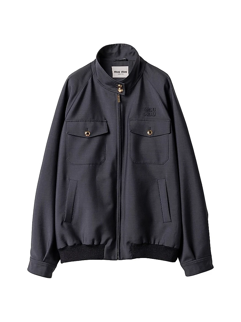 Bonded Kid Mohair and Jersey Blouson Jacket