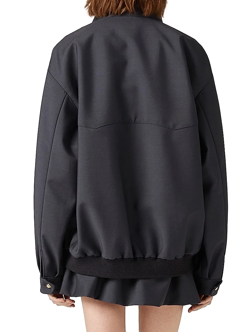 Bonded Kid Mohair and Jersey Blouson Jacket