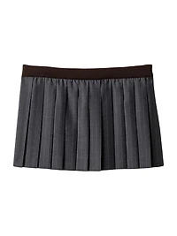 Pleated Pinstripe Miniskirt