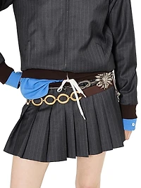 Pleated Pinstripe Miniskirt