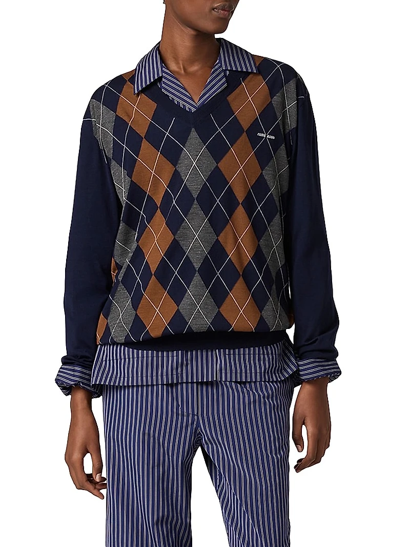 V-Necked Wool Sweater