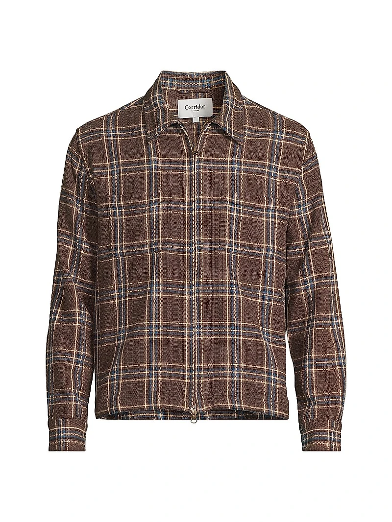 Venice Plaid Zip-Front Shirt