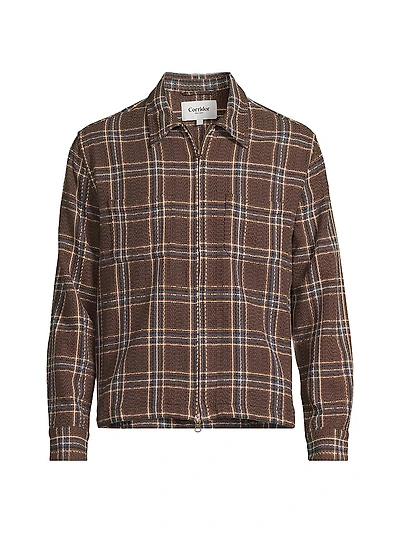 Venice Plaid Zip-Front Shirt