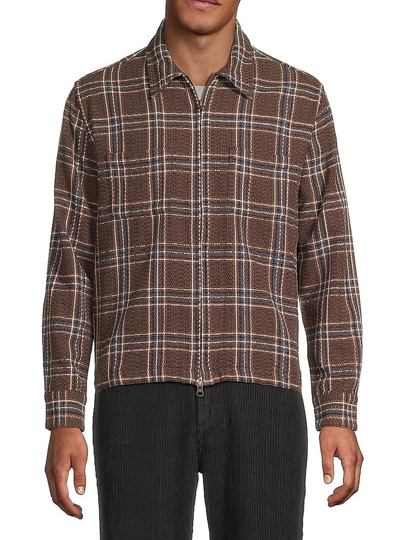 Venice Plaid Zip-Front Shirt