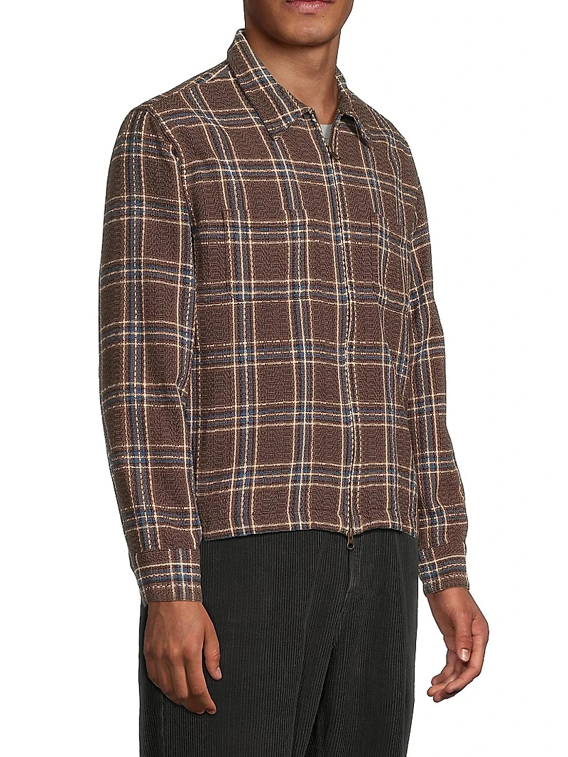 Venice Plaid Zip-Front Shirt