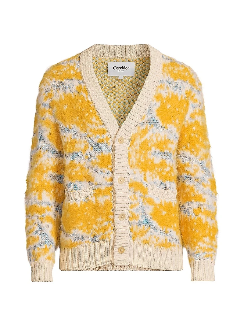 Camo Mohair-Blend Cardigan