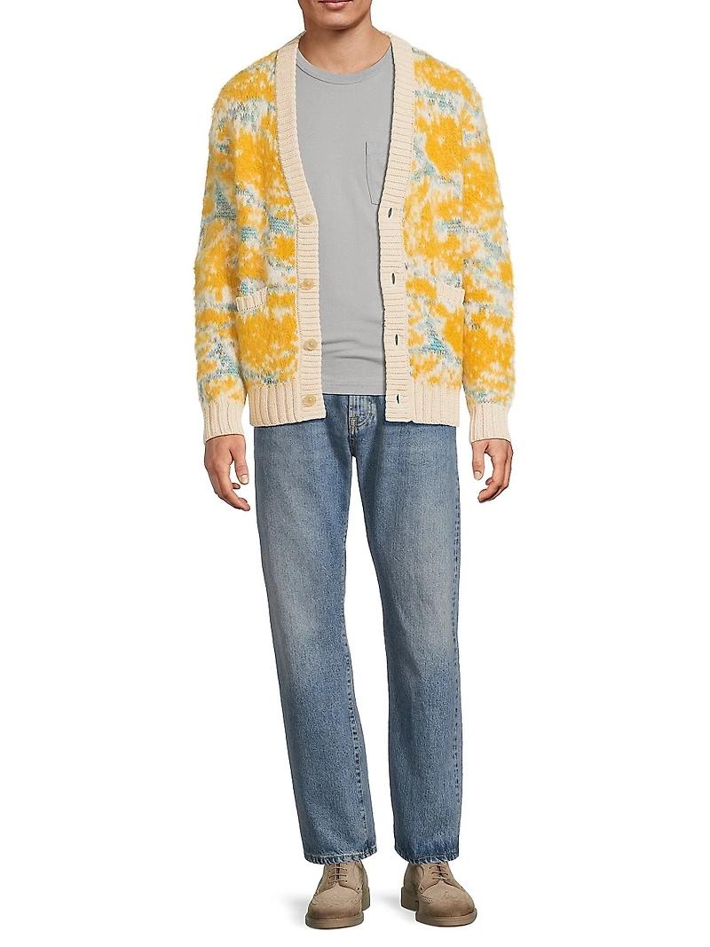 Camo Mohair-Blend Cardigan