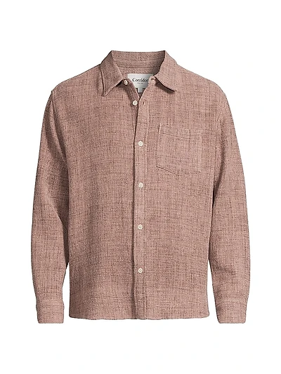 Pigment-Dyed Waffle-Knit Cotton Shirt