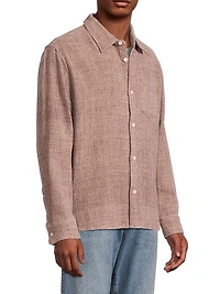 Pigment-Dyed Waffle-Knit Cotton Shirt