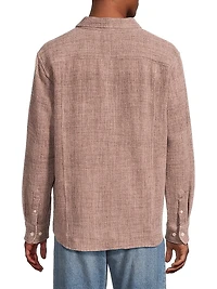 Pigment-Dyed Waffle-Knit Cotton Shirt