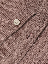 Pigment-Dyed Waffle-Knit Cotton Shirt