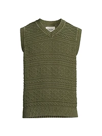 Cotton Jacquard Sweater Vest