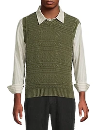 Cotton Jacquard Sweater Vest