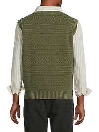 Cotton Jacquard Sweater Vest