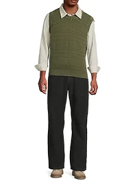 Cotton Jacquard Sweater Vest