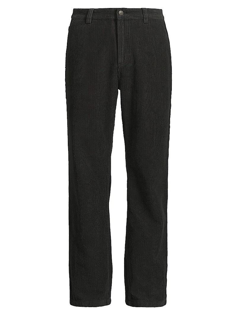 Cotton Corduroy Mid-Rise Straight-Leg Trousers