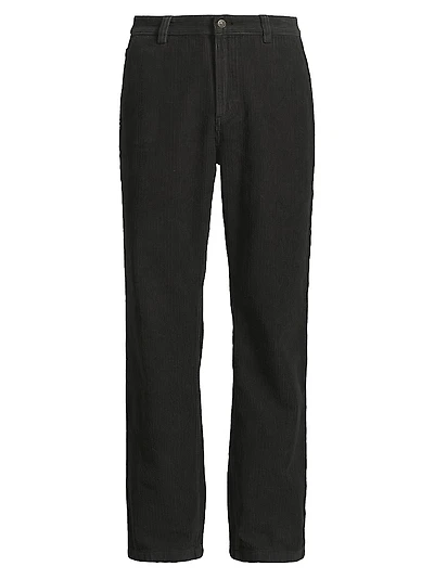 Cotton Corduroy Mid-Rise Straight-Leg Trousers