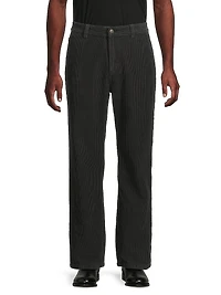 Cotton Corduroy Mid-Rise Straight-Leg Trousers