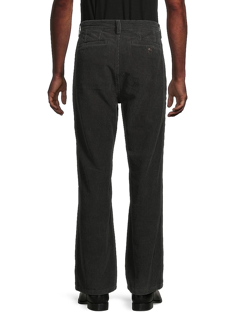 Cotton Corduroy Mid-Rise Straight-Leg Trousers