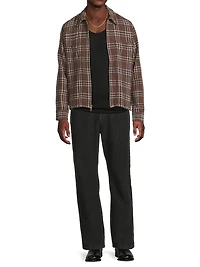 Cotton Corduroy Mid-Rise Straight-Leg Trousers