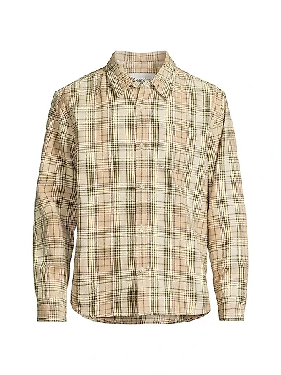Birch Plaid Cotton Button-Front Shirt