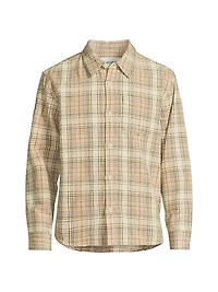 Birch Plaid Cotton Button-Front Shirt