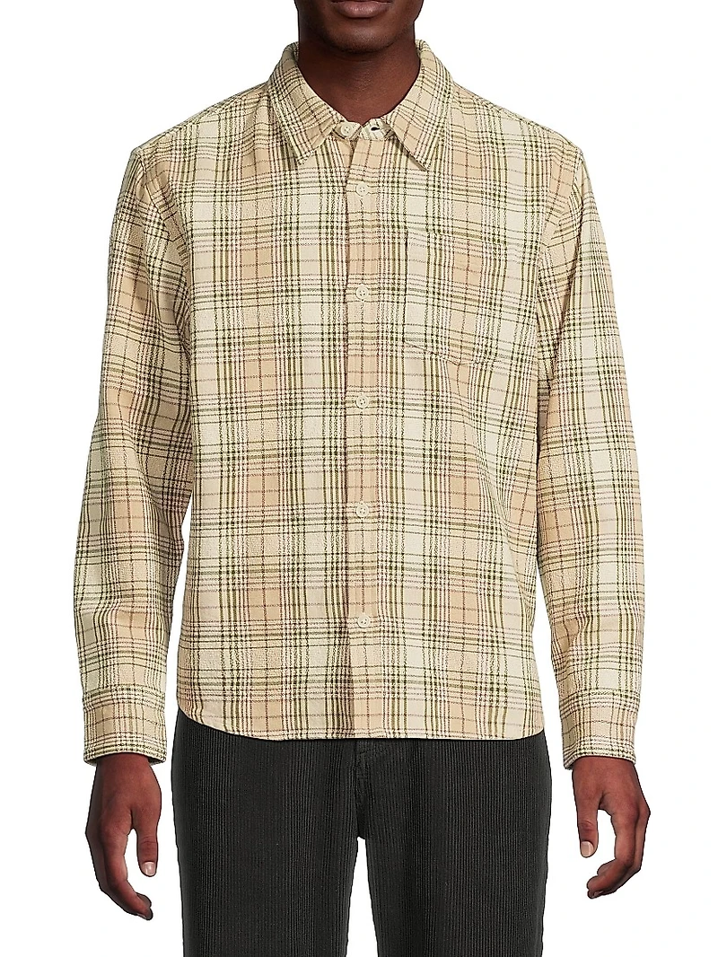 Birch Plaid Cotton Button-Front Shirt