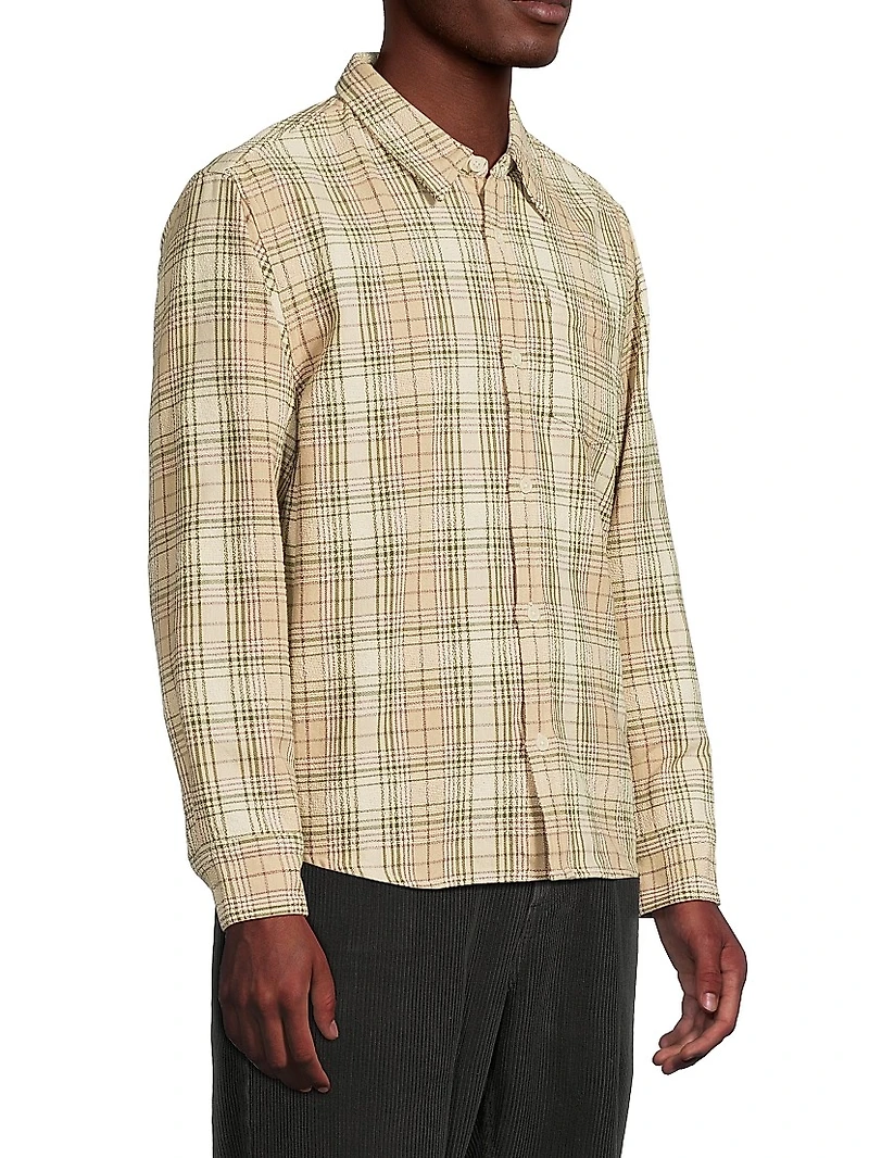 Birch Plaid Cotton Button-Front Shirt
