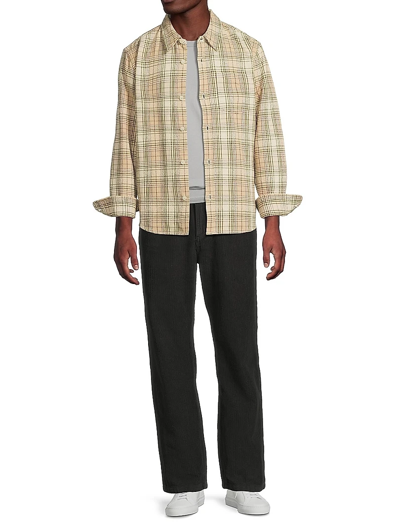 Birch Plaid Cotton Button-Front Shirt