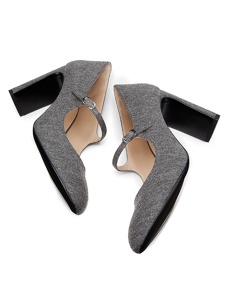Babette 85MM Flannel Mary Janes