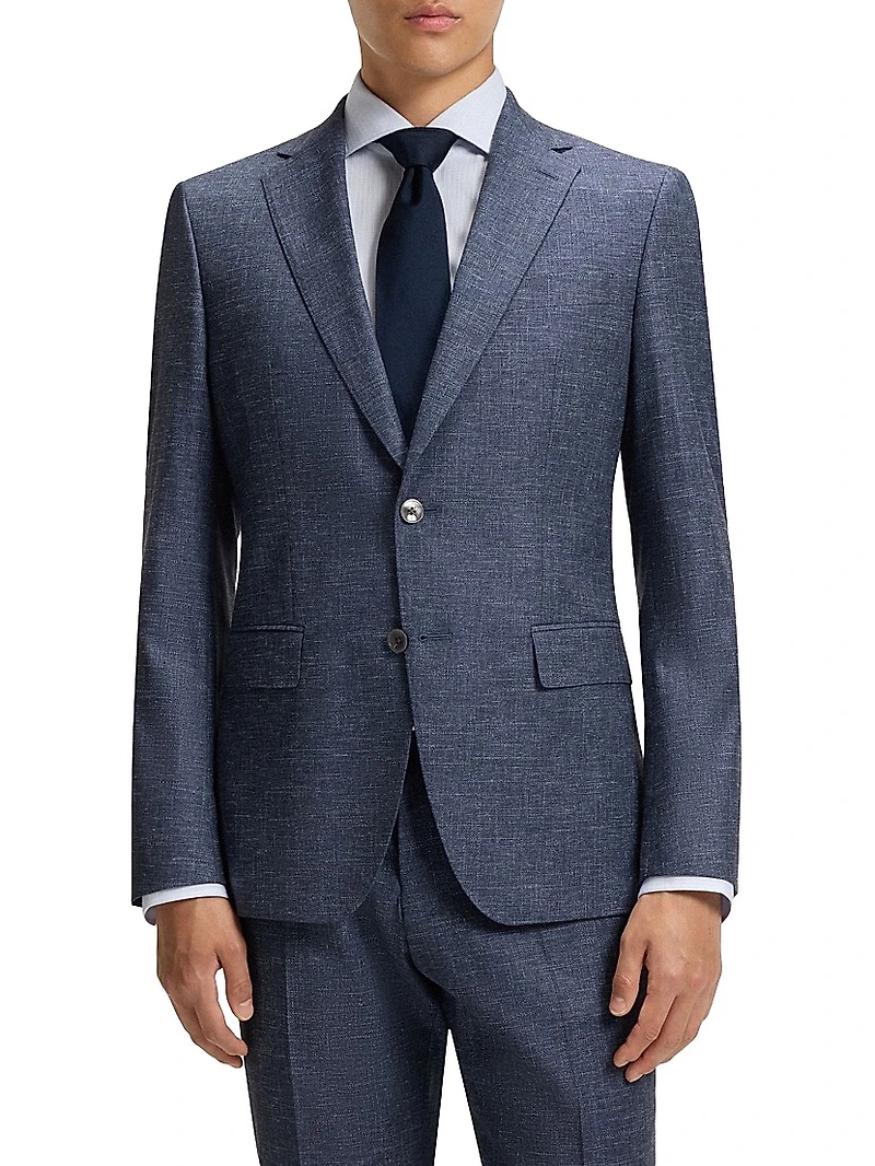 Slim-Fit Blazer Patterned Stretch Fabric