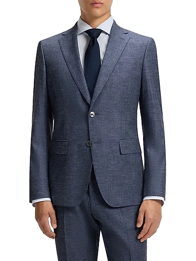 Slim-Fit Blazer Patterned Stretch Fabric