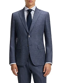 Slim-Fit Blazer Patterned Stretch Fabric