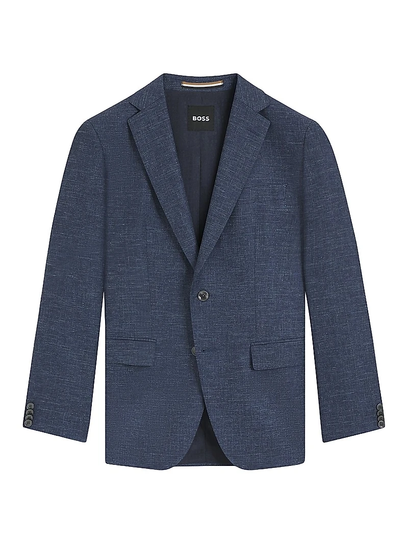 Slim-Fit Blazer Patterned Stretch Fabric